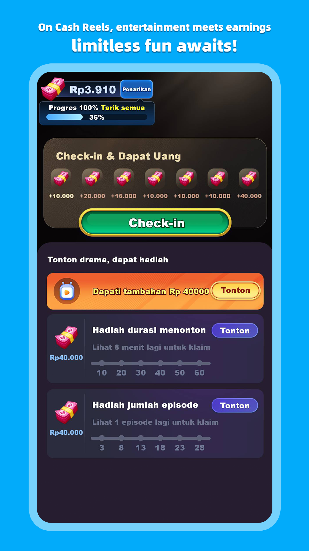 Cash Reels App Screenshot 1